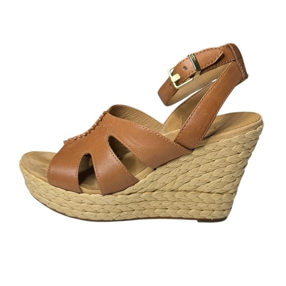 UGG Careena Wedge Heeled Sandals Chestnut Leather - Picture 8 of 10
